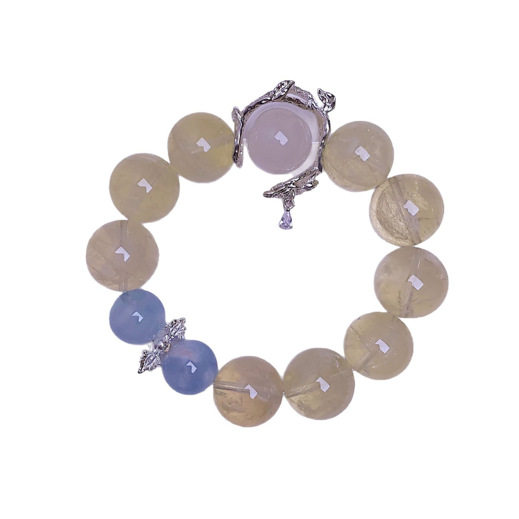 Natural High-Quality Lemon Quartz Bracelet Original diy Style Ketang Crystal Wholesale Xiaohongshu TikTok Live Streaming Hot Item