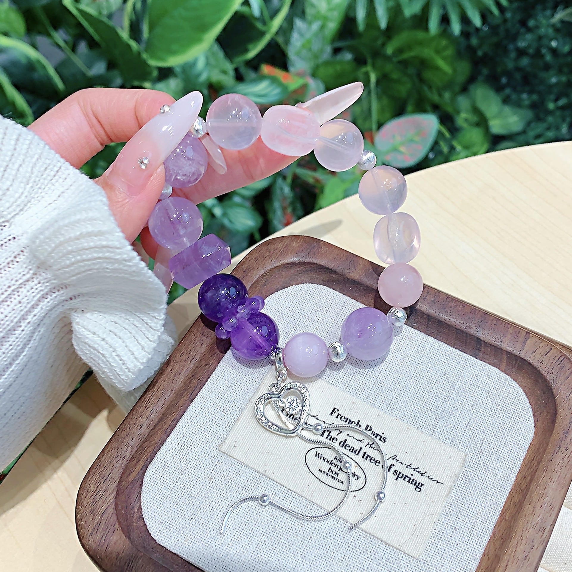 Natural Pink Crystal Bracelet Love Accessories Rose Quartz Jewelry Bracelet Natural Crystal Hot Item Bracelet Jewelry diy