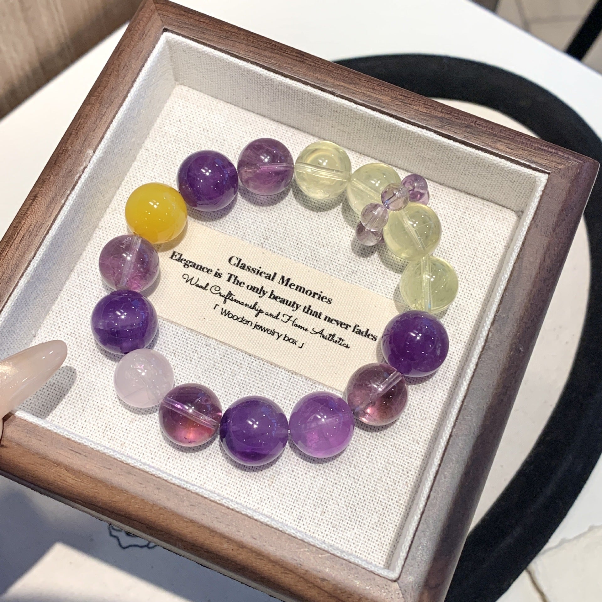 Original Multi-Treasure Original Design Bracelet Amethyst Nine Purple Fire Gray Moonlight Amethyst Luxury Style Bracelet