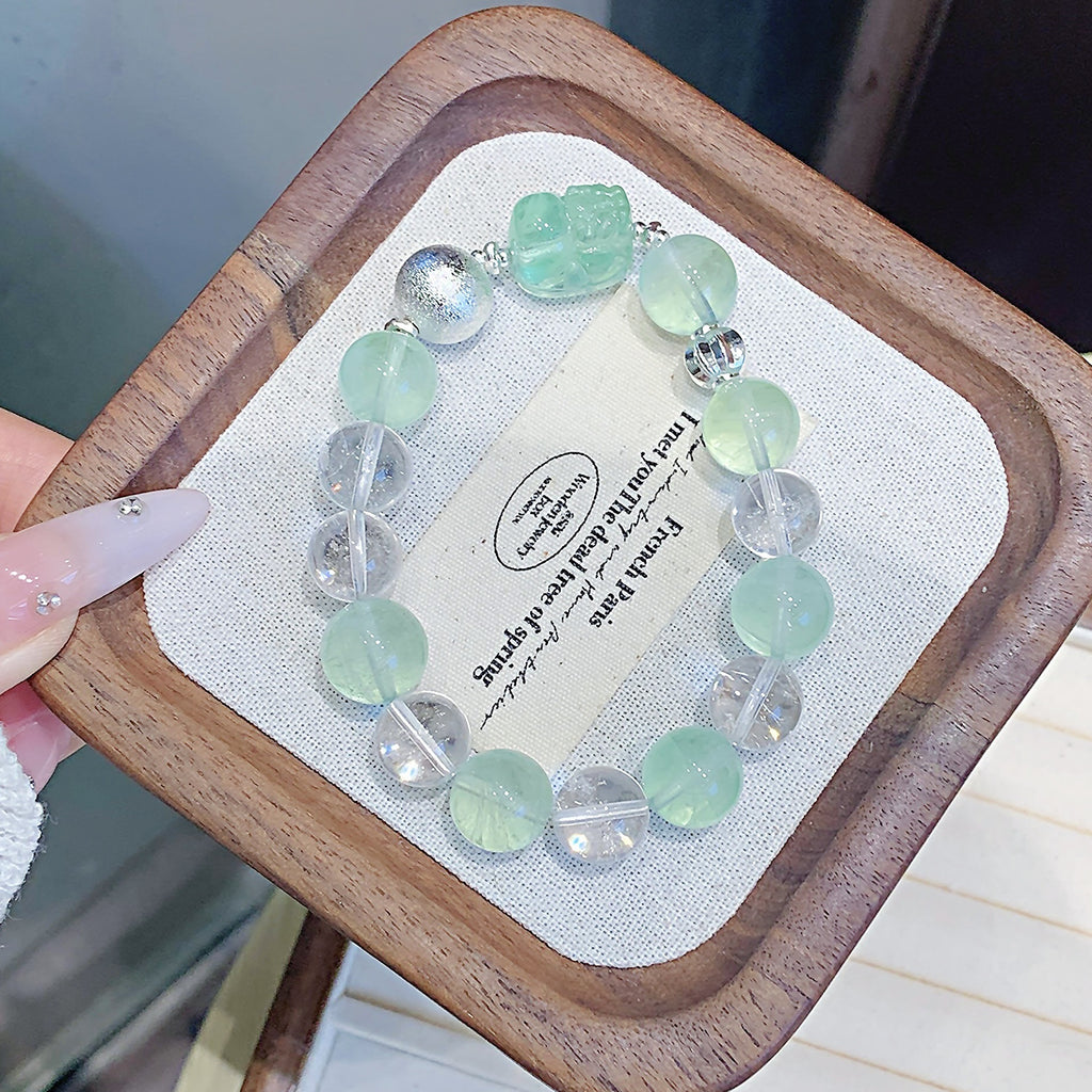 Green Fluorite Bracelet for Women Simple and Versatile Crystal Bracelet Natural Crystal Bracelet Hot Item diy Crystal Jewelry