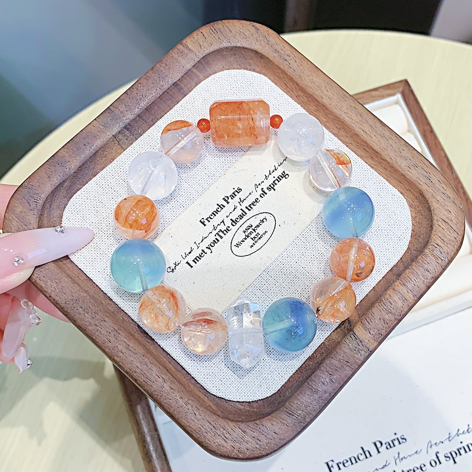 Red Glue Flower Crystal Bracelet diy High-end Bracelet for Women Natural Crystal Bracelet Hot-Selling Jewelry Custom Bracelet