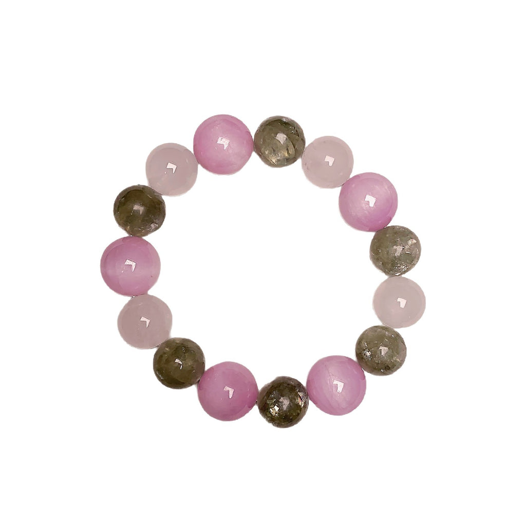 Natural Kunzite Versatile Bracelet Niche Design Crystal Bracelet Jewelry String Purple Spodumene Natural Crystal Bracelet