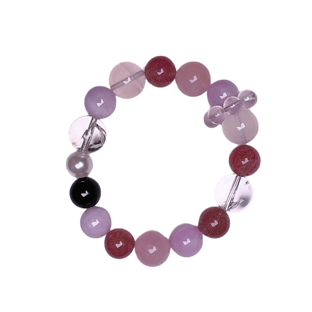 Fresh Style Multi-Color Bead Bracelet Niche Simple Design Fashion Versatile Bracelet Natural Rose Quartz Bracelet Wholesale