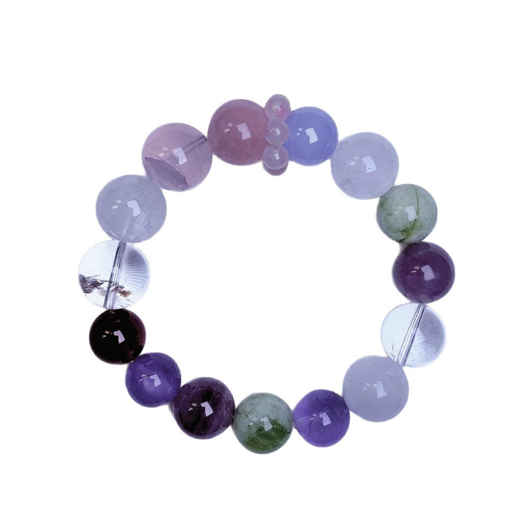 Natural New Milk White Crystal Purple Spodumene Bracelet Original design gift for best friend's birthday Crystal Bracelet