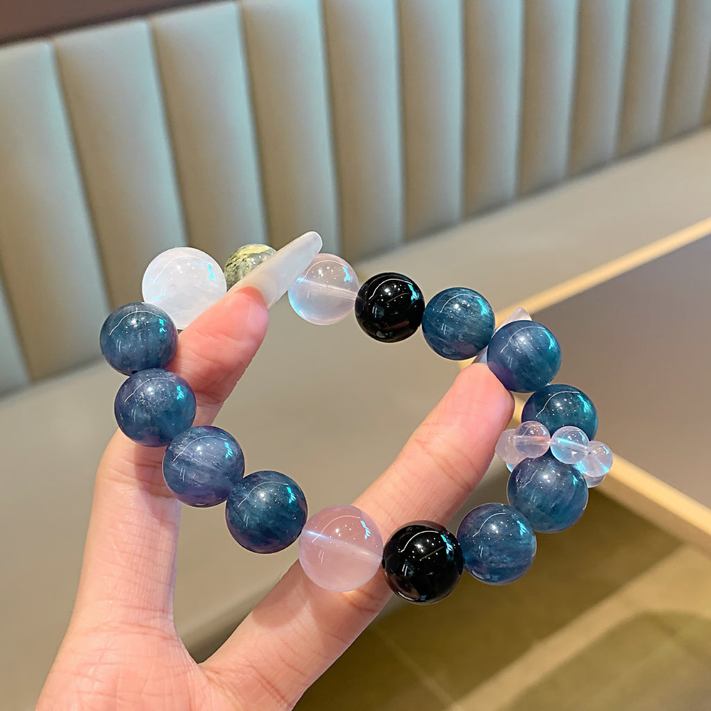 Blue and Green Crystal Bracelet diy Handmade Round Beads Wholesale Natural Crystal Bracelet Hot-Selling Jewelry Crystal Bracelet