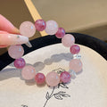 Natural Crystal Bracelet Jewelry Rose Quartz Jewelry Bracelet diy Winter New Hand Jewelry String Rose Quartz Bracelet