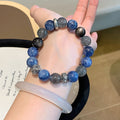 Van Gogh Starry Sky Kyanite Crystal Bracelet Natural Blue Crystal Stone Round Bead Bracelet Niche Exquisite Fashion Bracelet