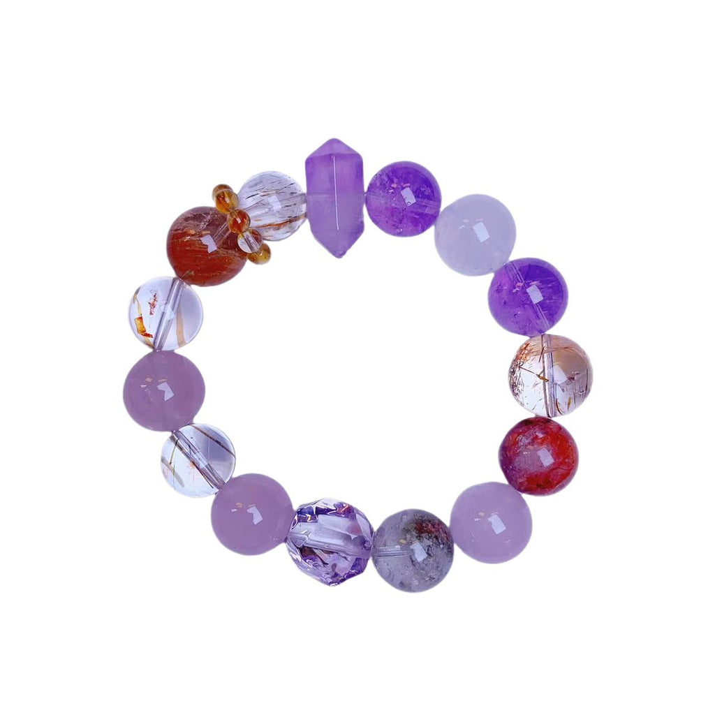 Cross-Border Hot-Selling Passepartout Amethyst Design Bracelet Natural Crystal Jewelry Bracelet Crystal String Wholesale