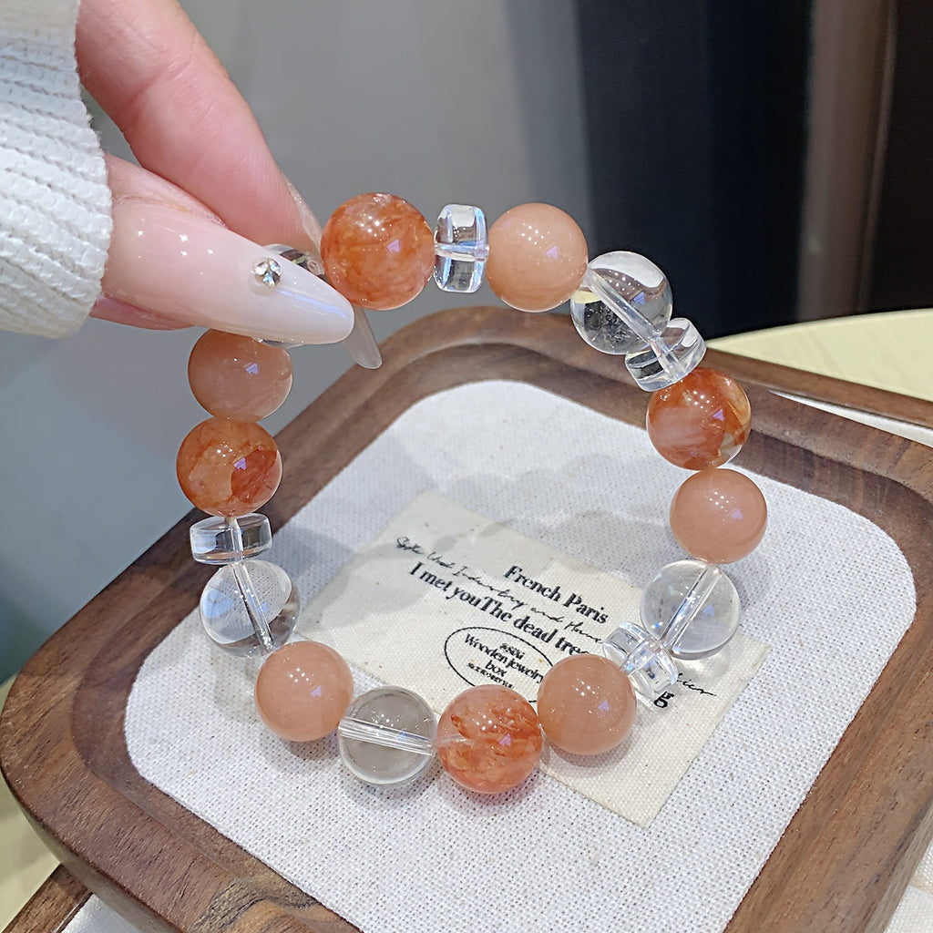 Natural Orange Moonlight Bracelet diy Fortune-Enhancing Bracelet Jewelry Gift for Best Friend's Birthday Crystal Bracelet