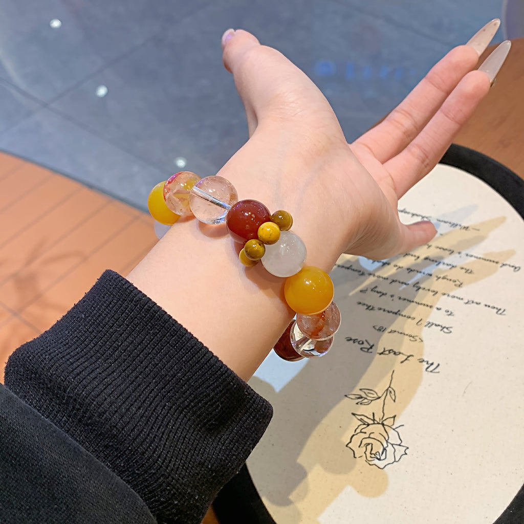 Original Natural Red Gum Flower Bracelet Natural Crystal Bracelet Original Design Jewelry Natural Crystal Bracelet Wholesale