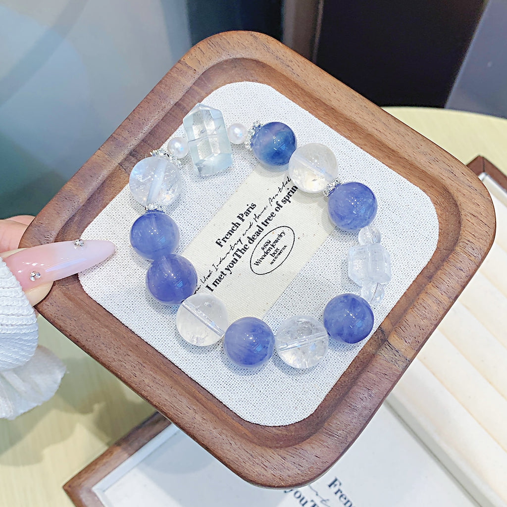 Natural blue-green crystal single-strand bracelet Original Design Lucky Bracelet Ketang Jewelry Bracelet Wholesale Factory