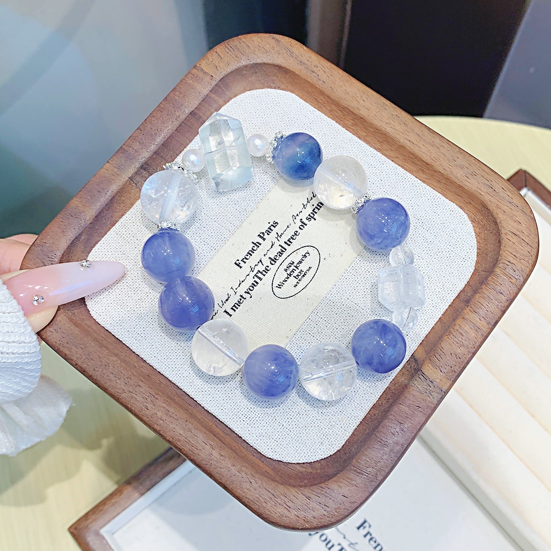 Natural blue-green crystal single-strand bracelet Original Design Lucky Bracelet Ketang Jewelry Bracelet Wholesale Factory