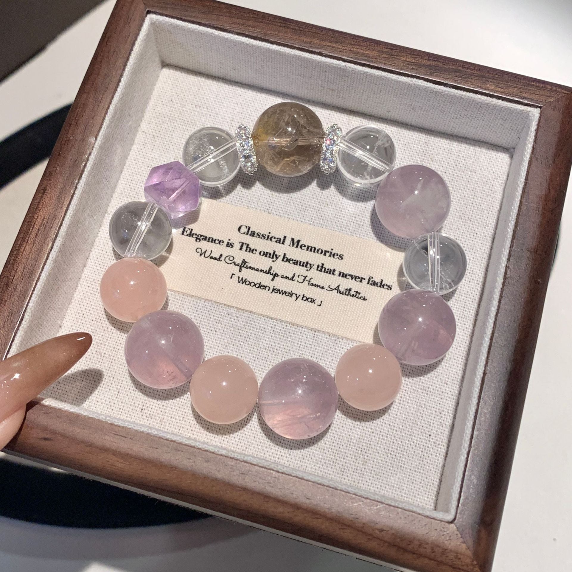 Natural Crystal Multi-Gem Bracelet for Women Original Design Xiaohongshu Hot-Selling Natural Crystal Fashion Bracelet Wholesale