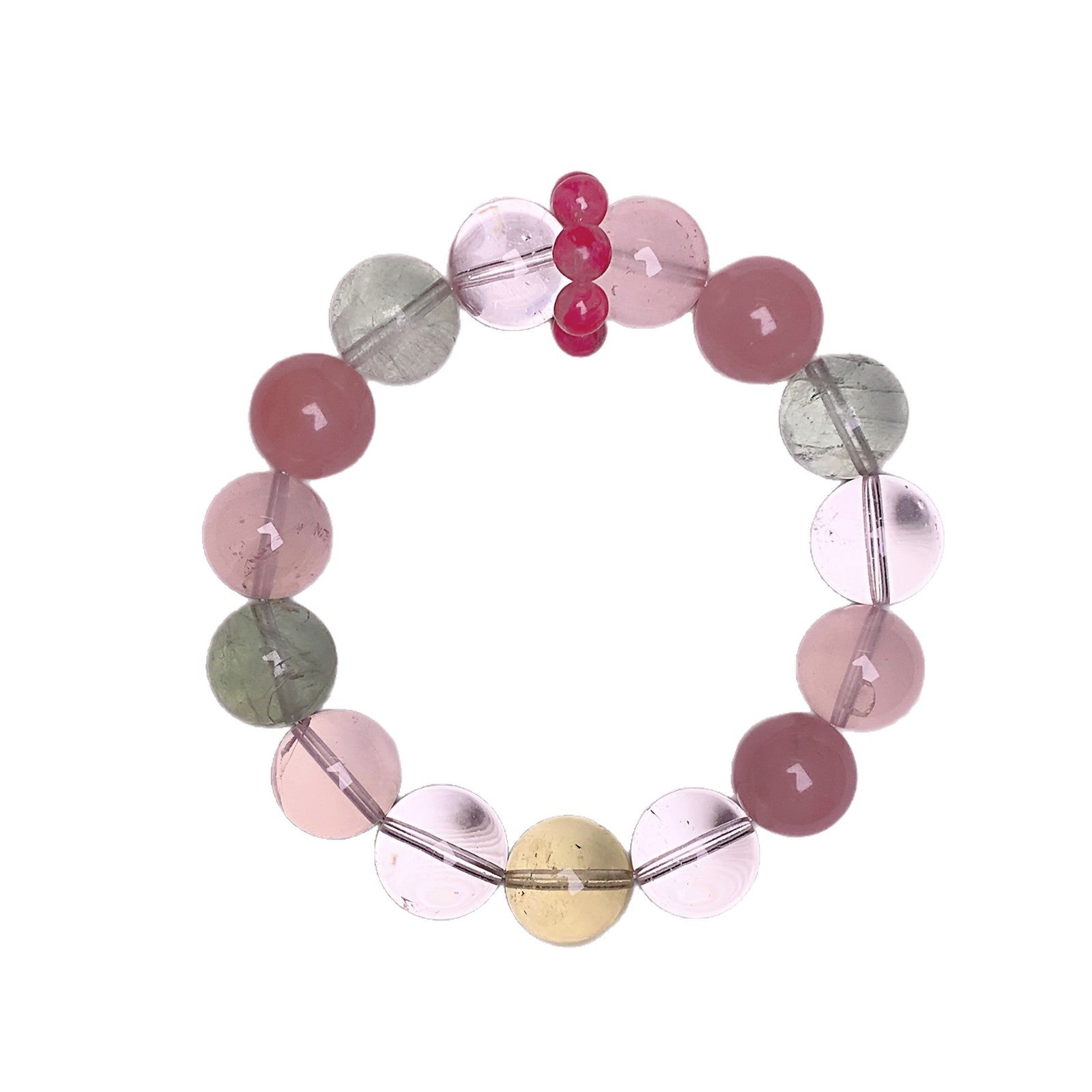 Natural pink crystal paired with white crystal bracelet Original Design Single Circle Bead Bracelet Directly Supplied by Manufacturer Bracelet