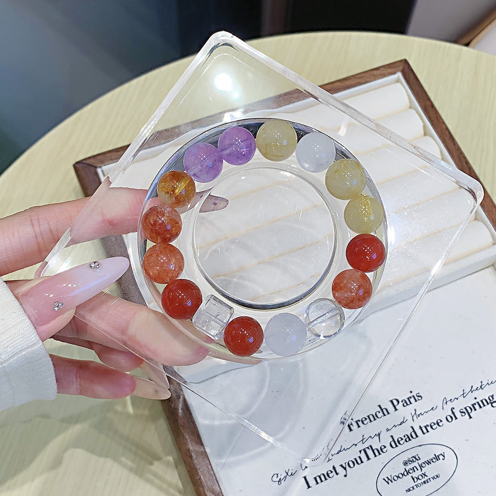 Natural Red Gum Flower Bracelet Flame Red Glue Flower Crystal Chain Jewelry Bracelet Wholesale Ketang Crystal Bracelet Factory