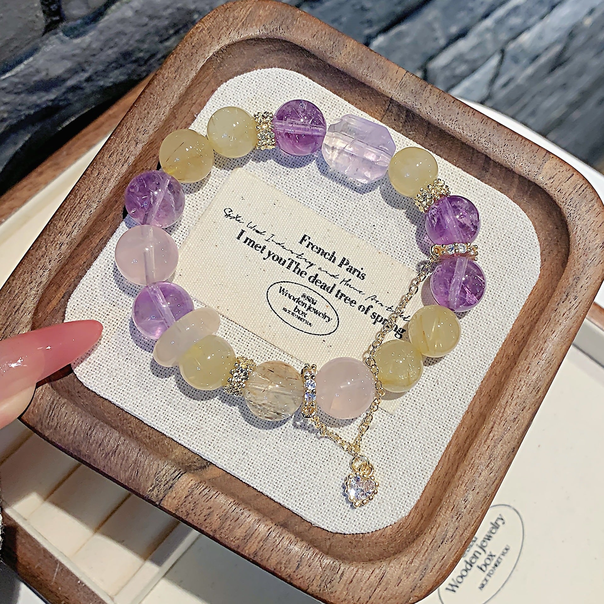 Natural Amethyst Bracelet Design Multi-Treasure Bracelet TikTok Xiaohongshu Live Supply Hot-Selling Bestseller Crystal Beads