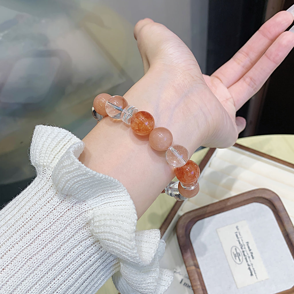 Natural Orange Moonlight Bracelet diy Fortune-Enhancing Bracelet Jewelry Gift for Best Friend's Birthday Crystal Bracelet