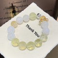 Original Multi-Treasure Natural Lemon Quartz Hand Jewelry String High-end Cool White Moonlight Bracelet Lemon Crystal Bracelet