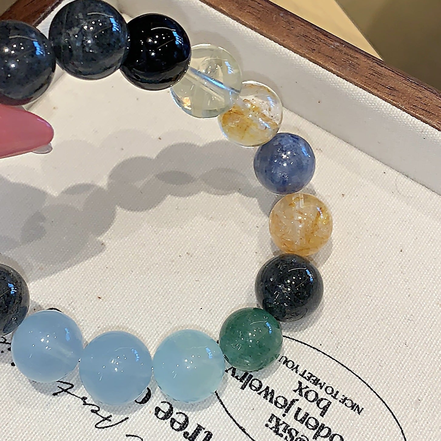Natural Multi-Gemstone Crystal Bracelet Original Design Aquamarine Bracelet diy Luxurious and High-End Feel Bracelet Crystal Chain