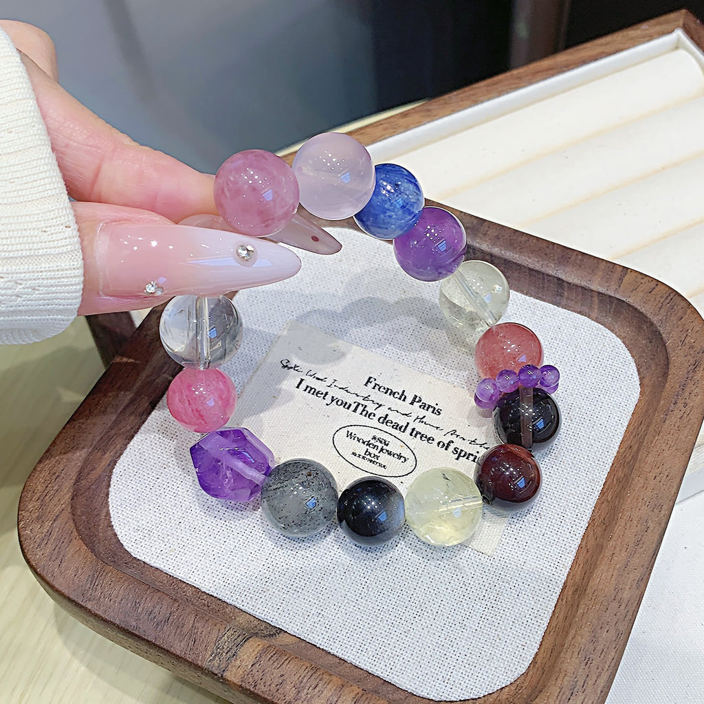Natural Multi-Gemstone Jewelry Crystal Bracelet Original design niche high-end light luxury bracelet Crystal Bracelet Factory