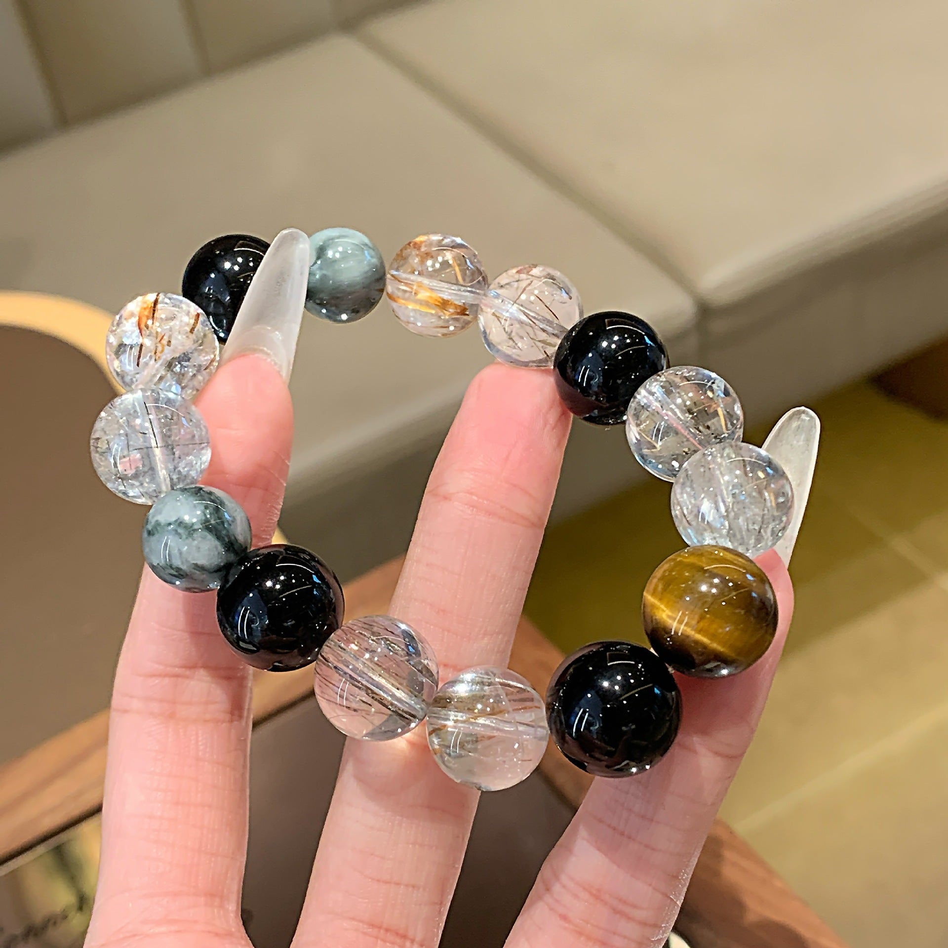 Eagle Eye Stone Crystal Bracelet Natural Crystal Chain Hot-Selling Bracelet Crystal Bracelet for Women with a Sense of Sophistication Wholesale Bracelets