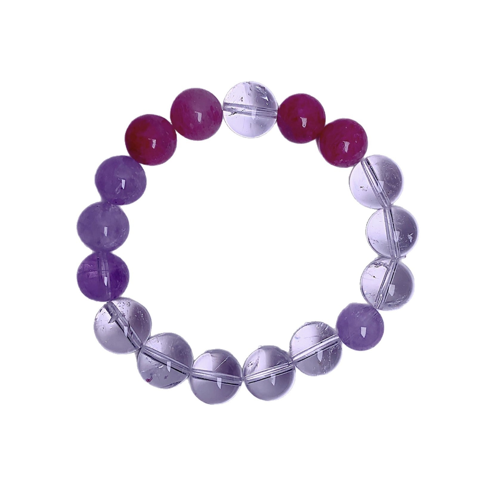 Natural White Crystal Amethyst Bracelet DIY Design Women's Single Circle Fashion Jewelry Gift for Girlfriend or Best Friend Bracelet