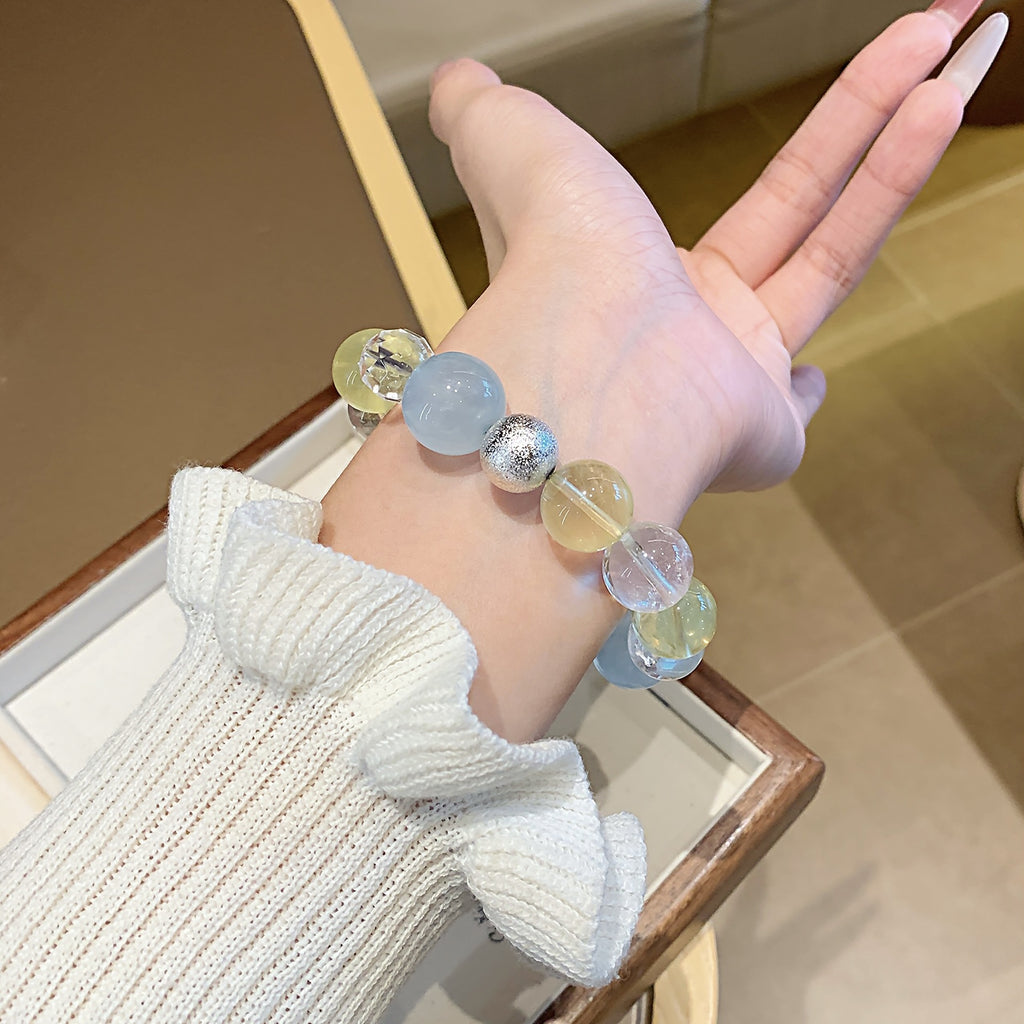 Natural Aquamarine Crystal Bracelet Christmas New Year Gift Hand Jewelry Multi-Gemstone Bracelet diy Crystal Bracelet