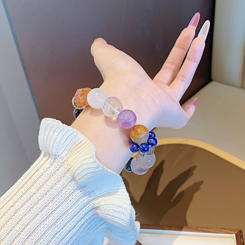 Monet Garden Series Multi-Gem Crystal String Dopamine Rainbow Color Bracelet Light Luxury Exquisite Macaron Color Bracelet