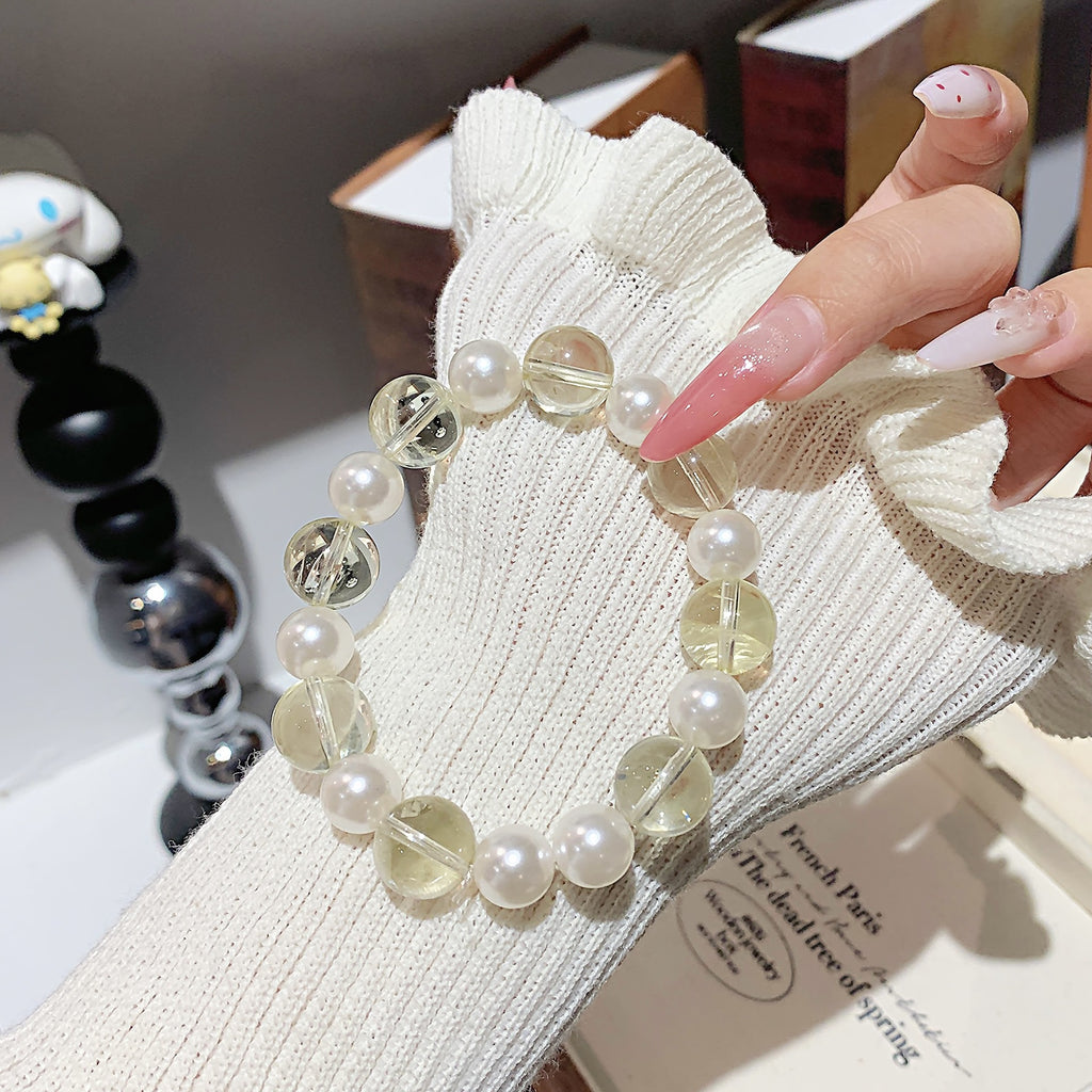 Lemon Crystal Series Natural Lemon Crystal Jewelry Bracelet for Women Versatile High-End Feel Bracelet diy Jewelry Crystal String