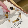 Original New Yellow Tiger Eye Bracelet Elegant and Versatile Bracelet Original Design Yellow Tiger Eye Crystal Bracelet