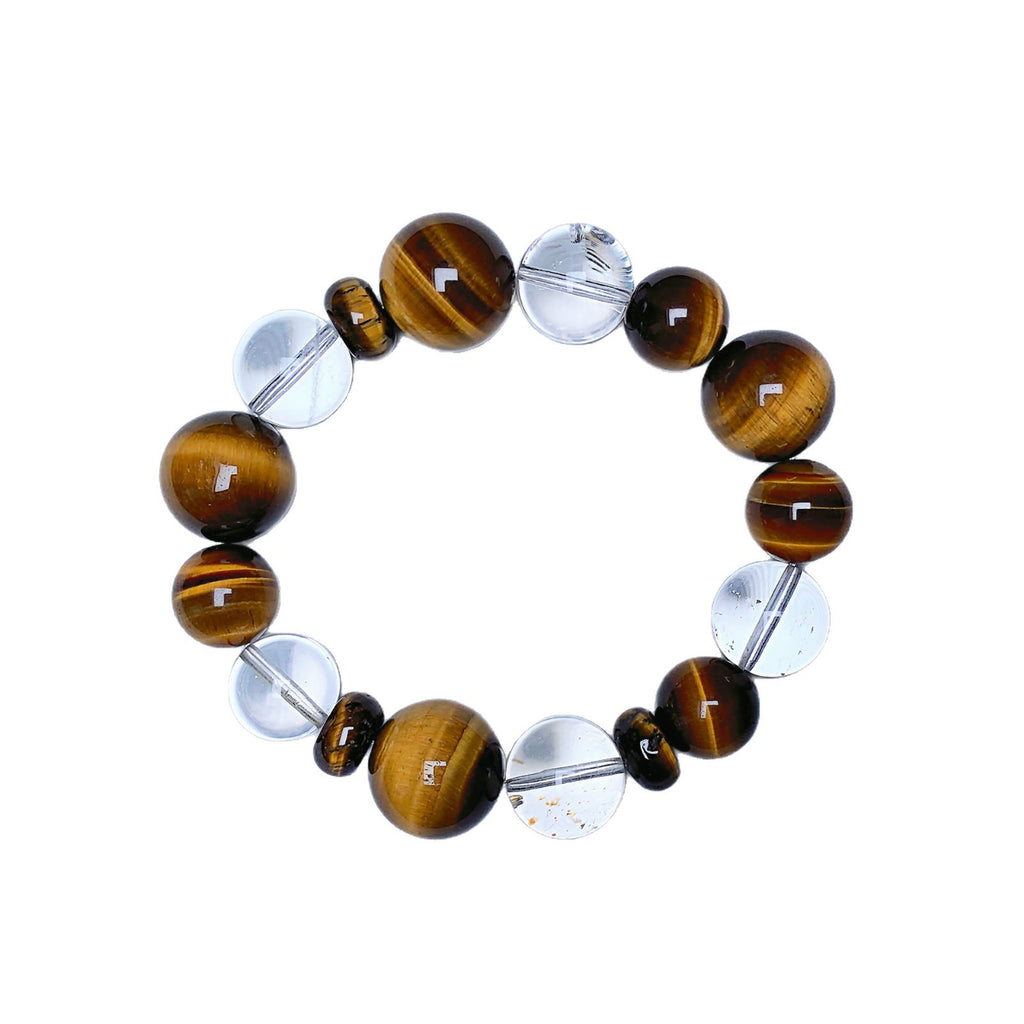 Natural Yellow Tiger Eye White Crystal Bracelet diy Original design exquisite crystal single loop bracelet wholesale holiday gift
