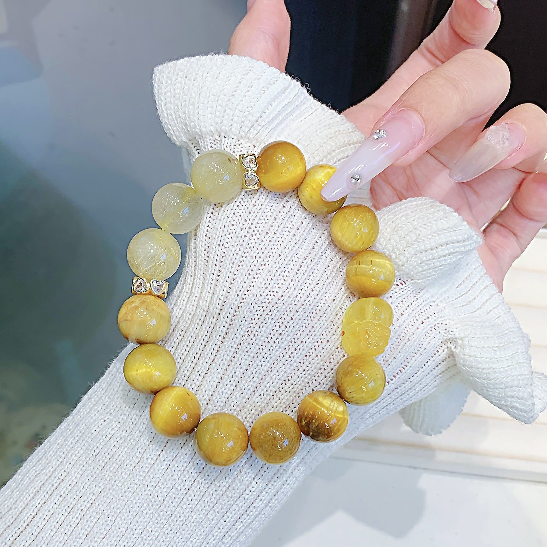 Yellow Tiger Eye Crystal Bracelet Yellow Tiger Eye Bracelet High-Quality Factory Wholesale Natural Crystal Jewelry Live Streaming Dropshipping
