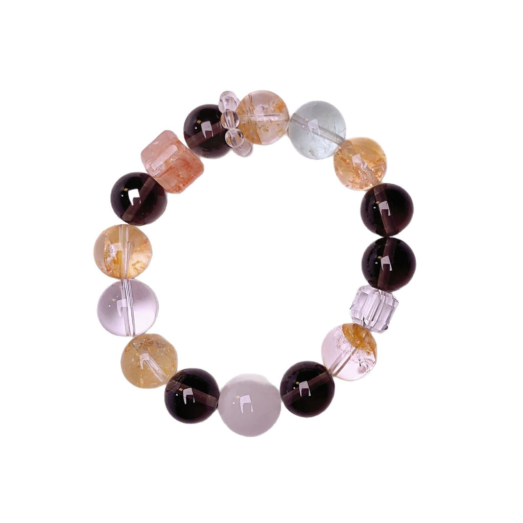 Natural Crystal Bracelet Jewelry Original Design Multi-Gem Crystal Bracelet with a Sense of Sophistication Yellow Gum Flower Bracelet Crystal