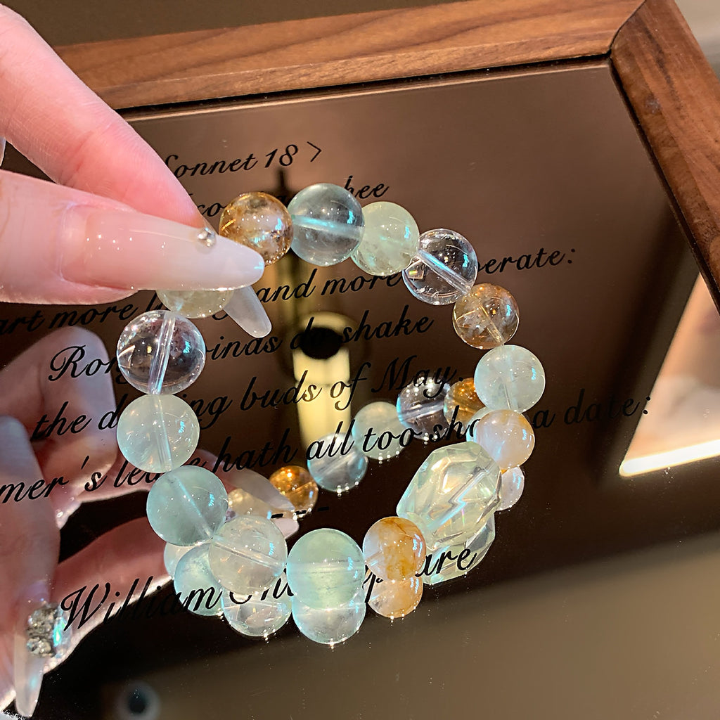 Natural Crystal Bracelet Jewelry Wholesale Original Design Crystal Bracelet with a Sense of Sophistication Lemon Crystal Bracelet Crystal