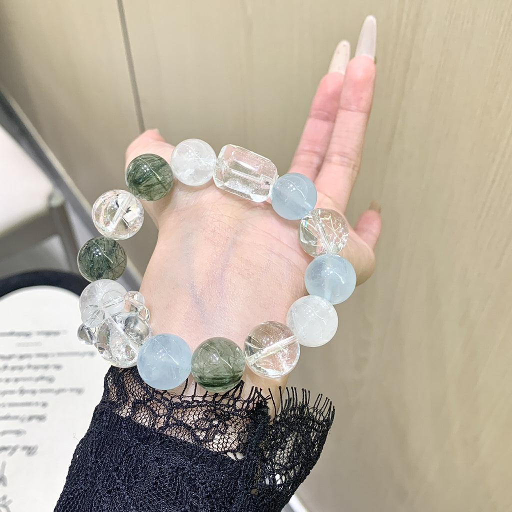 Natural Aquamarine Bracelet Original Design Natural Crystal Bracelet Wholesale Jewelry Accessories Factory Bracelet diy