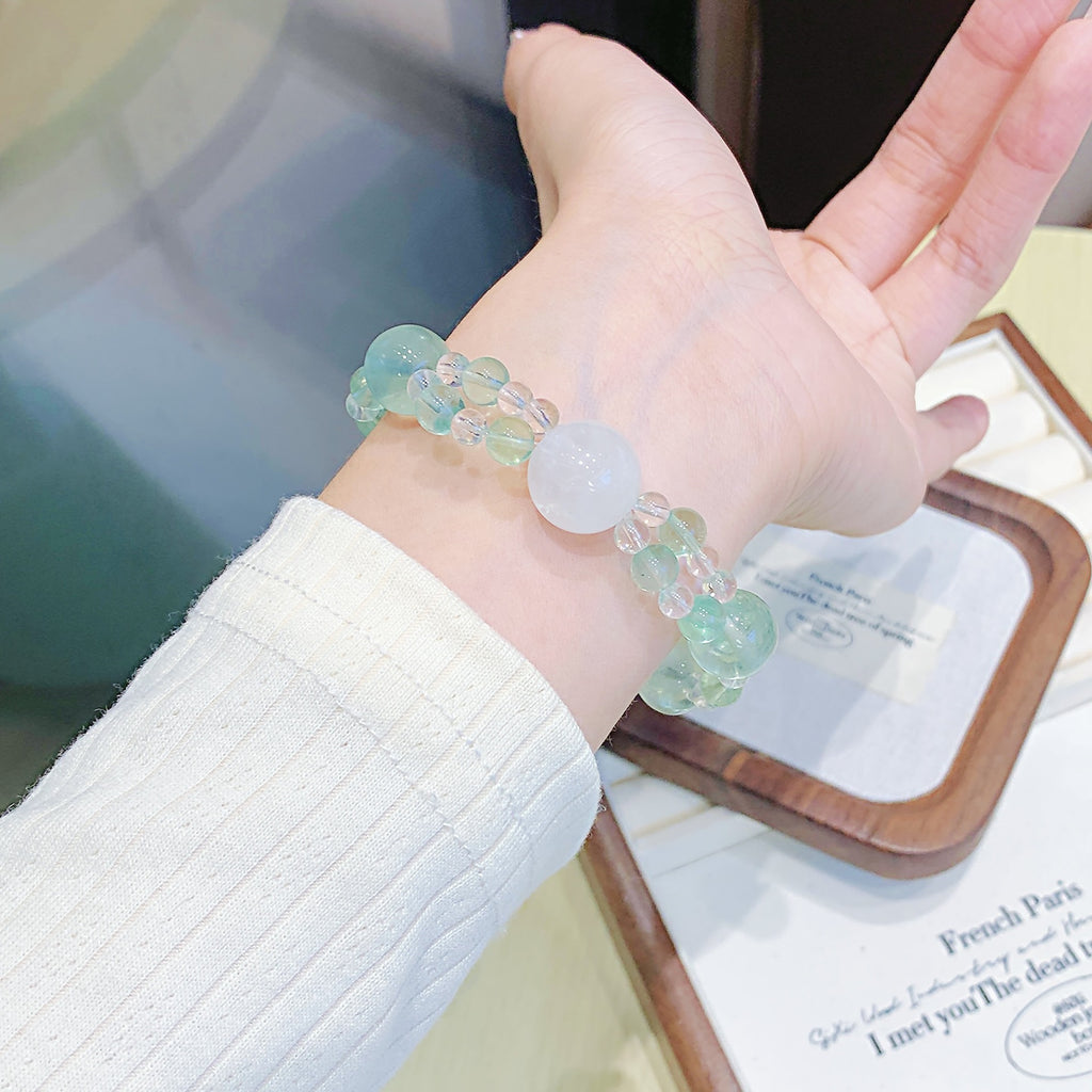 Original Green Fluorite Bracelet Natural Crystal Bracelet diy Natural Crystal Bracelet Jewelry High-end Bracelet for Women