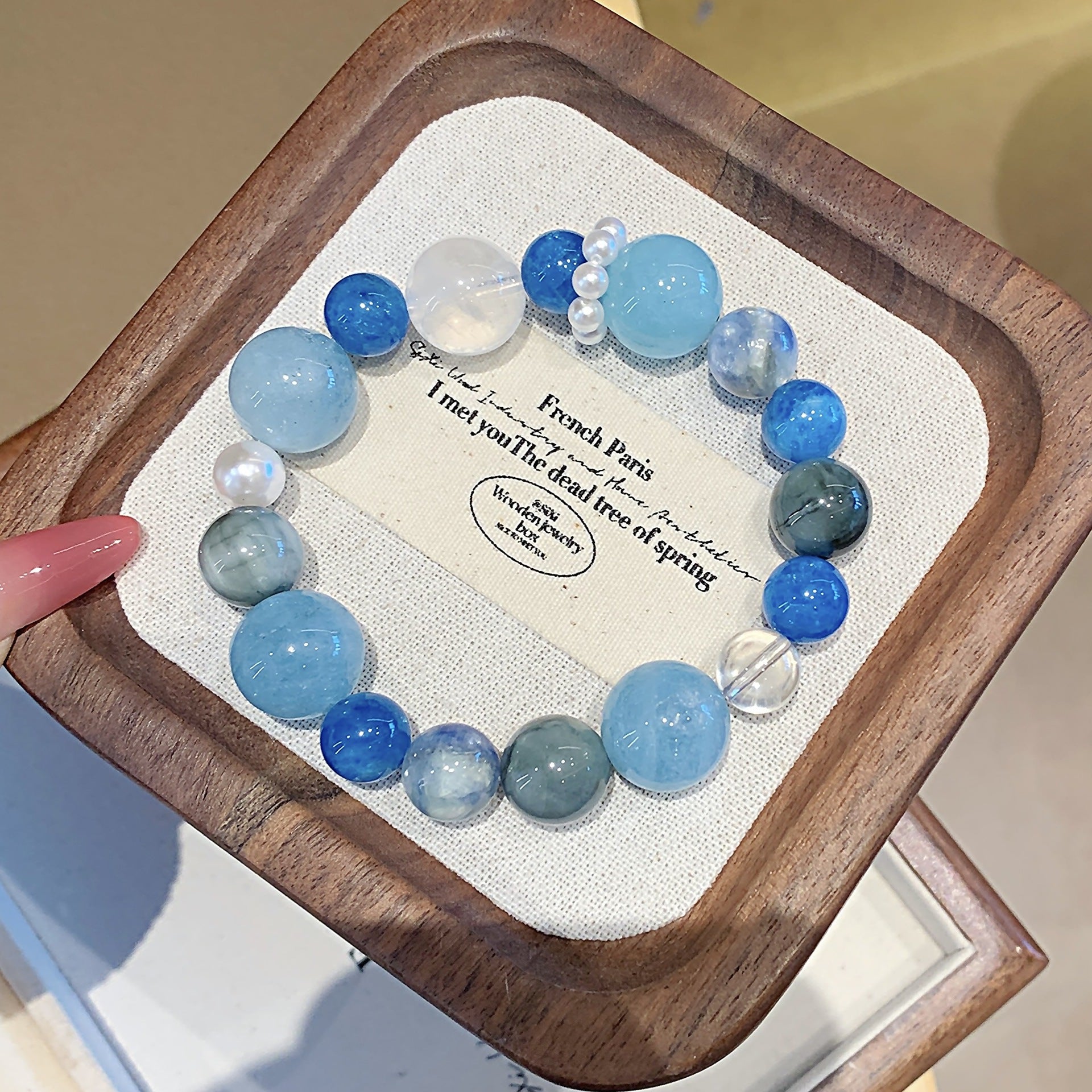 Natural Crystal Jewelry Bracelet Aquamarine Bracelet Jewelry diy Cross-border Hot-Selling Single Loop Bracelet Crystal Bracelet