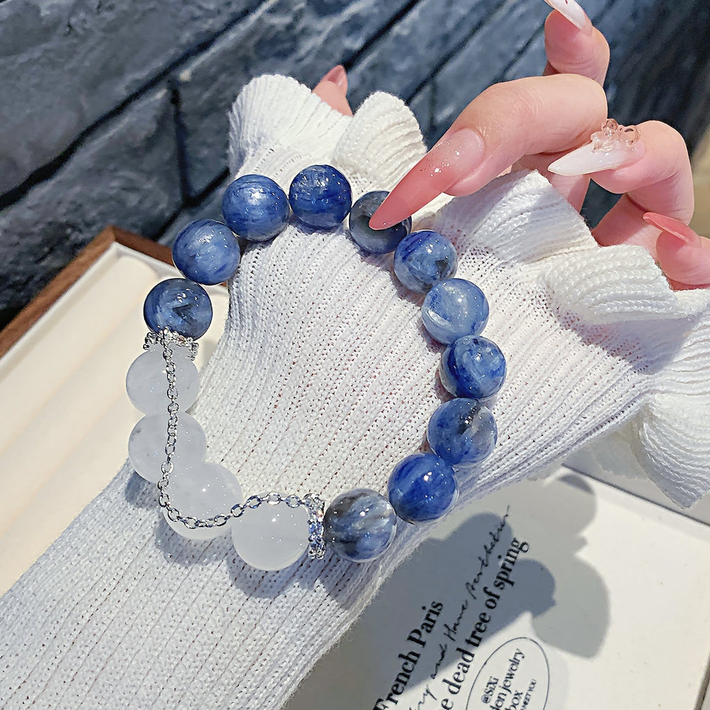 Natural White Phantom Crystal Bracelet Transparent Blue DIY Original Design Crystal Bracelet Bracelet Night Market Stall