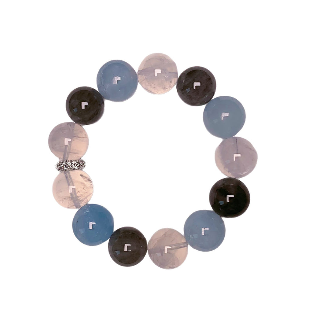 Sweet and Fresh Beaded Bracelet diy Handmade Beaded Niche Crystal Bracelet Natural Aquamarine Crystal Bracelet