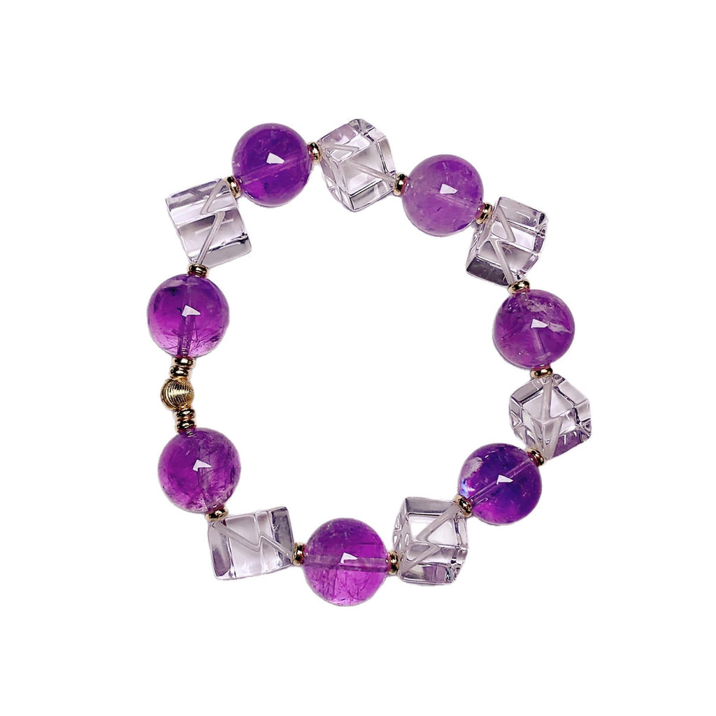 Natural Crystal Bracelet Jewelry Original diy Niche High-End Bracelet diy Natural Amethyst Bracelet