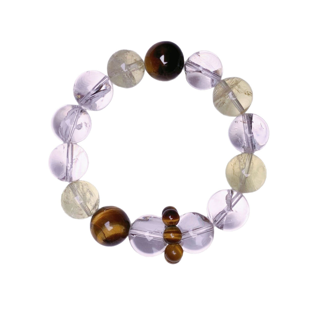 Original New Yellow Tiger Eye Bracelet Elegant and Versatile Bracelet Original Design Natural White Crystal Bracelet