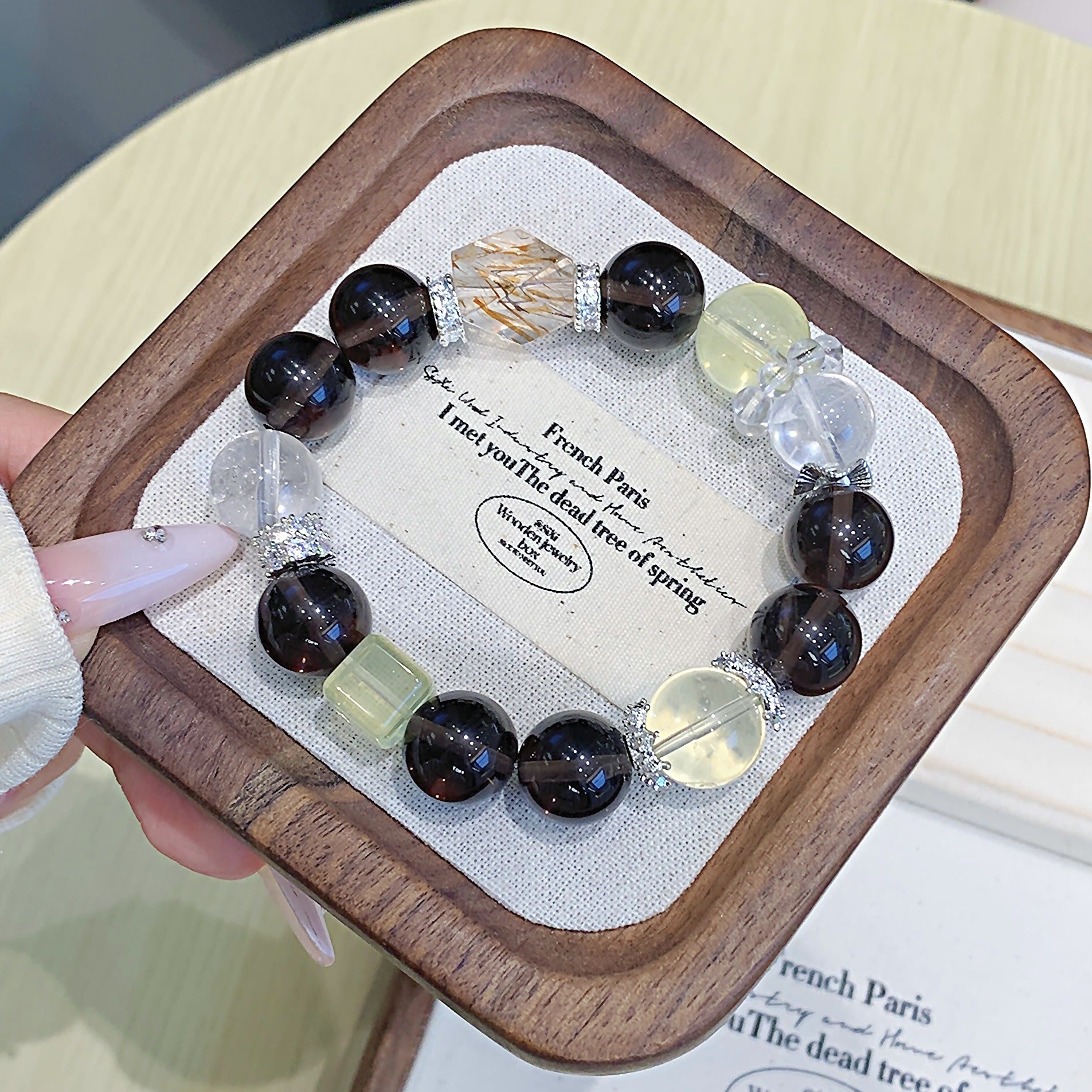 Tea Obsidian Crystal Bracelet diy Artificial Wholesale Natural Crystal Jewelry for Women with a Sense of Sophistication Beads