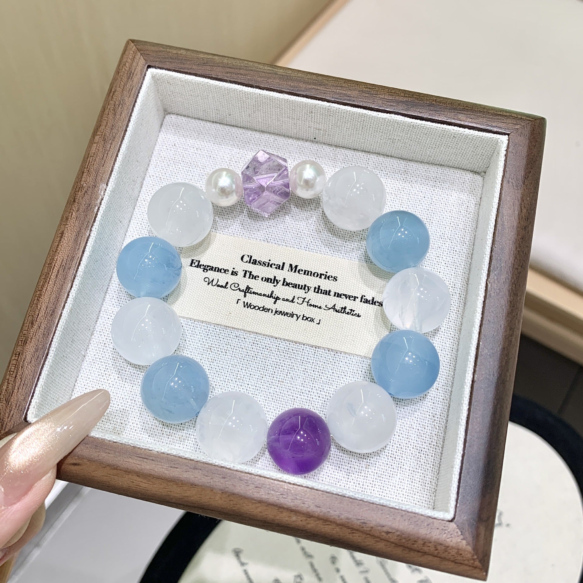 Natural Crystal Aquamarine Bracelet Whitening Elegant Fashion Style Fairy Appearance Multi-Gem Crystal Necklace Wholesale Bracelets