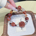 Original Design Red Gum Flower Bracelet Natural Crystal Bracelet diy Hot-Selling Bracelet High-end Bracelet for Women