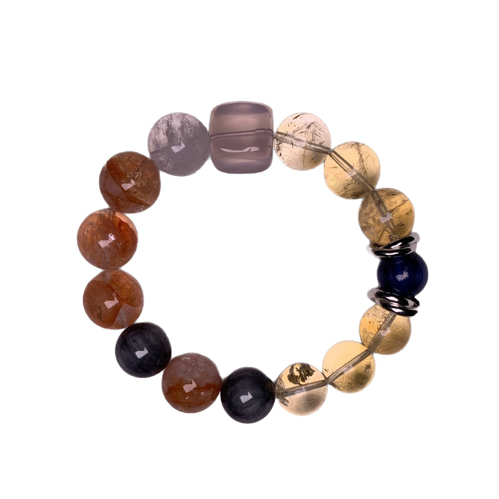 Dopamine Candy Color Duobao Crystal Bracelet Original Design Red Gum Flower Hand Jewelry String Natural Crystal Hand