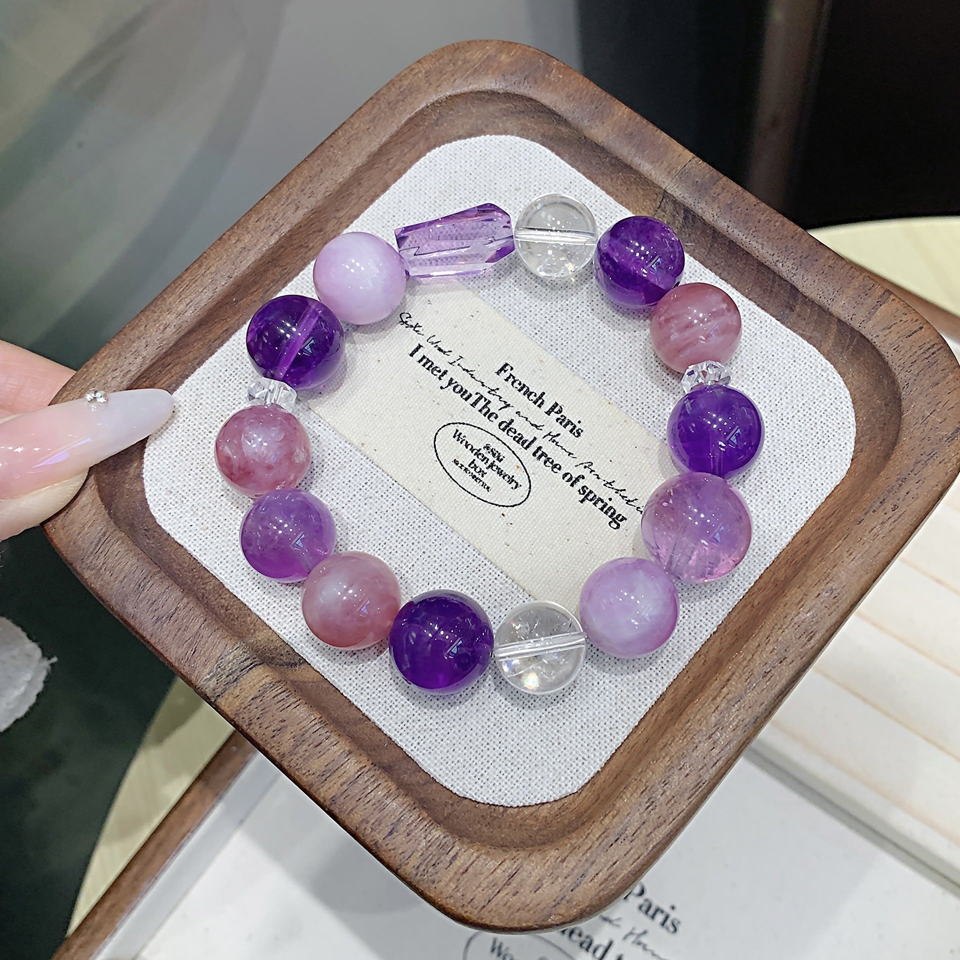 Original Design Crystal Bracelet diy High-end Natural Crystal Bracelet Hot-Selling Hand Jewelry Amethyst Bracelet