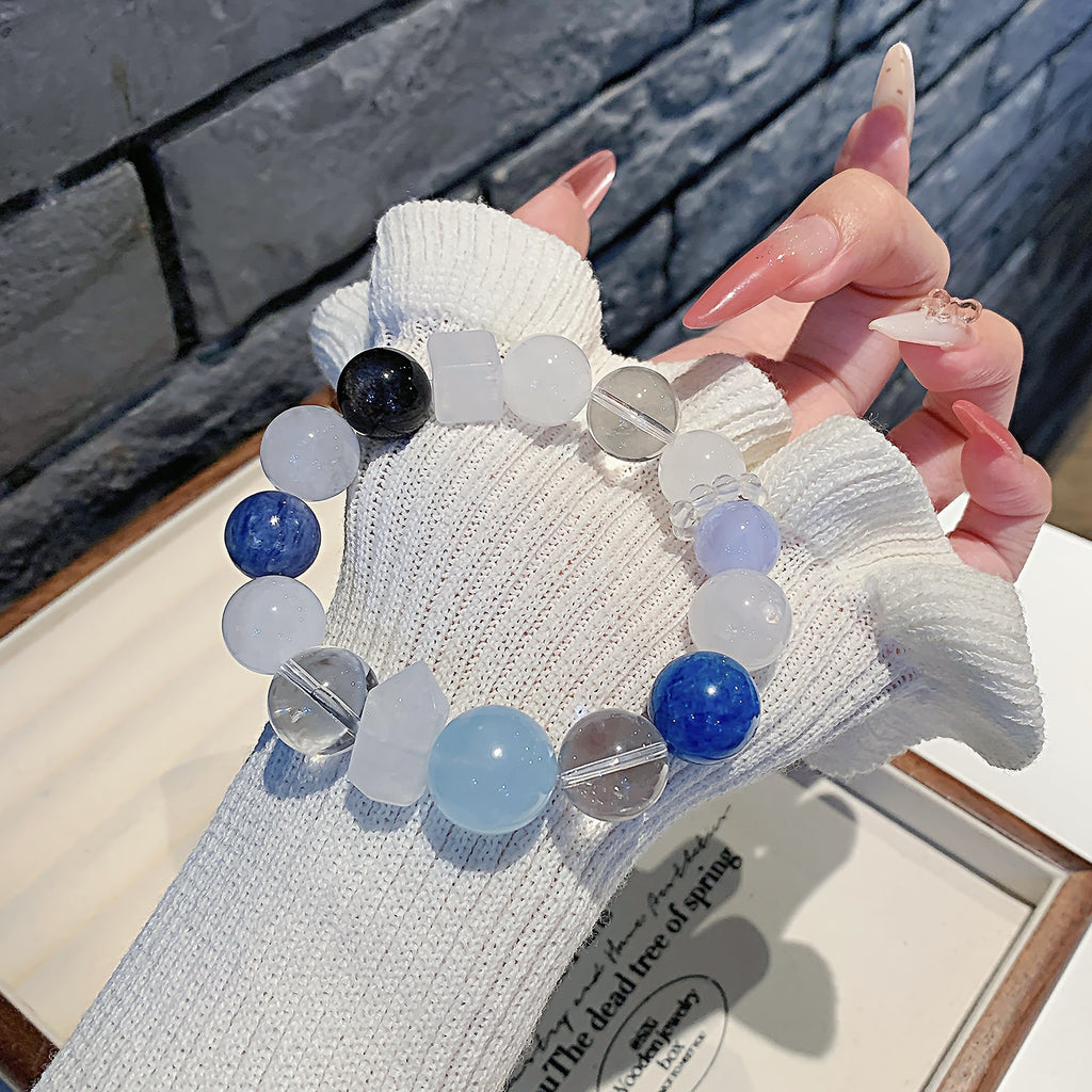 High-quality natural white phantom Crystal Citrine Amethyst Design Crystal Bracelet Multi-Gem Bracelet