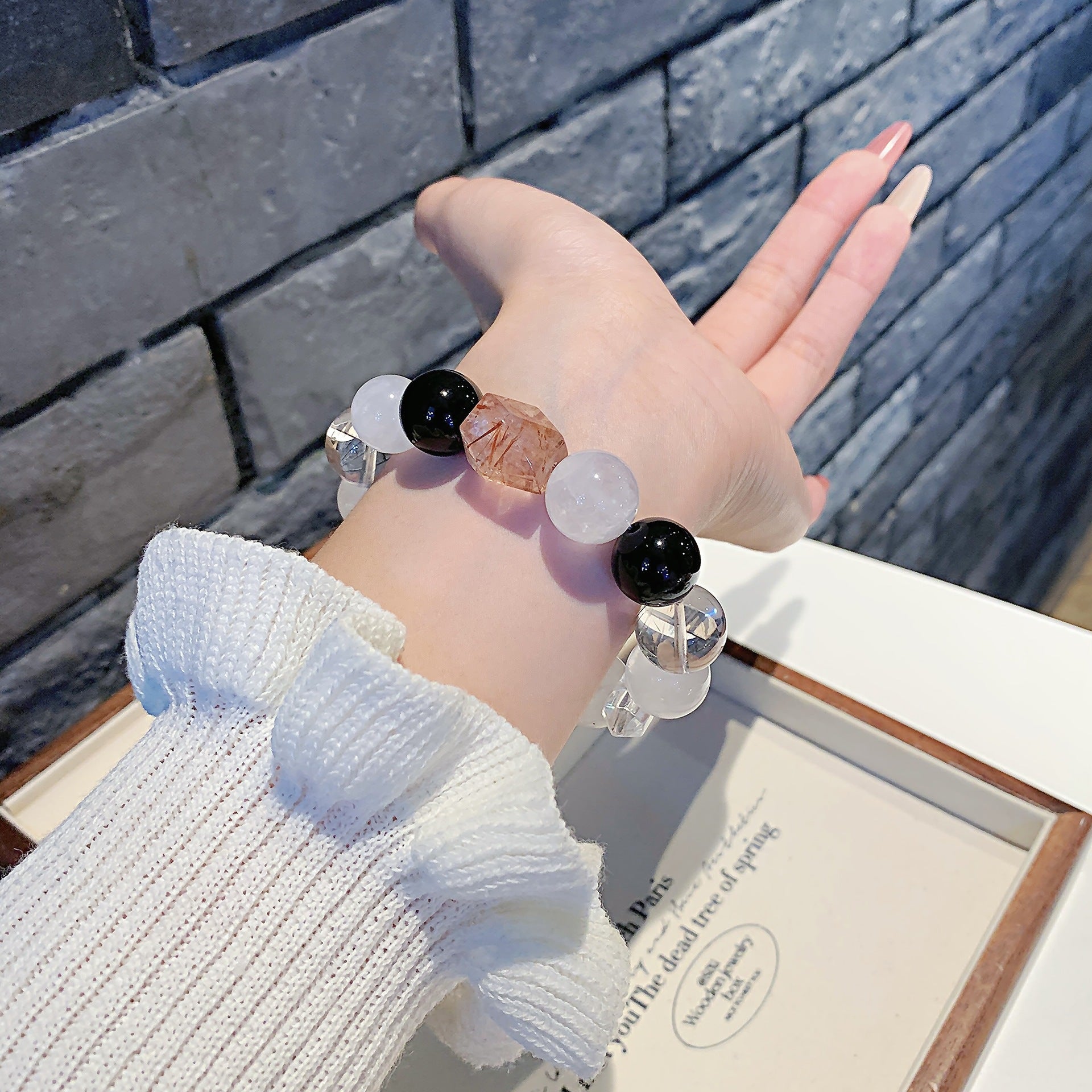 White Ghost Bracelet diy Crystal Hand Jewelry Wholesale Natural Crystal Bracelet Hot-Selling Jewelry Jewelry Bracelet String