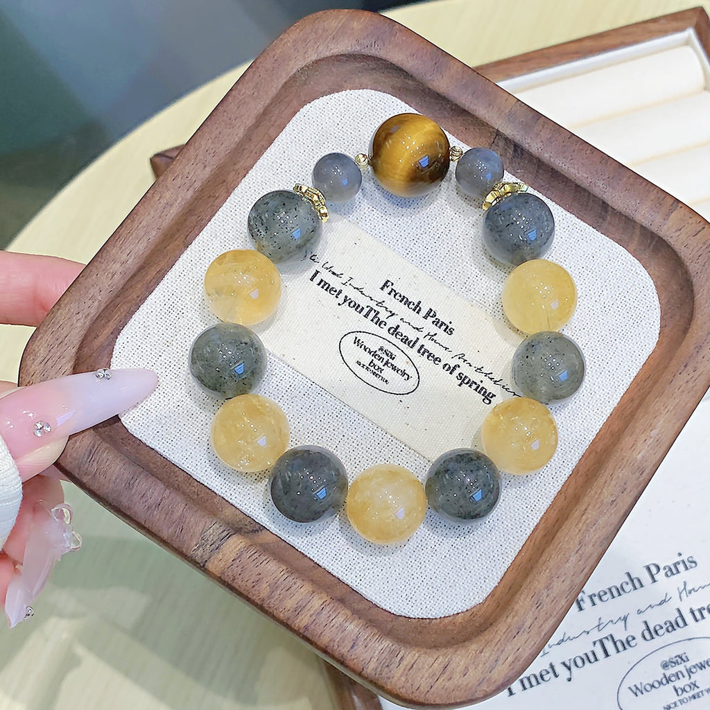 Natural Yellow Acai Crystal Bracelet Single Loop Handmade Jewelry Wholesale Lucky Bracelet