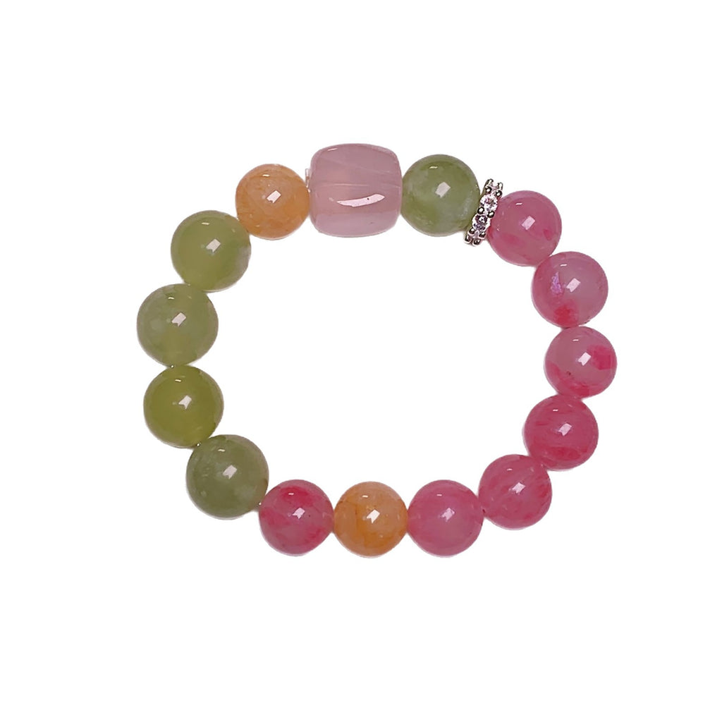 Natural Rose Quartz Crystal Bracelet for Women Fashion Niche Original Design Exquisite Versatile High-end Jewelry